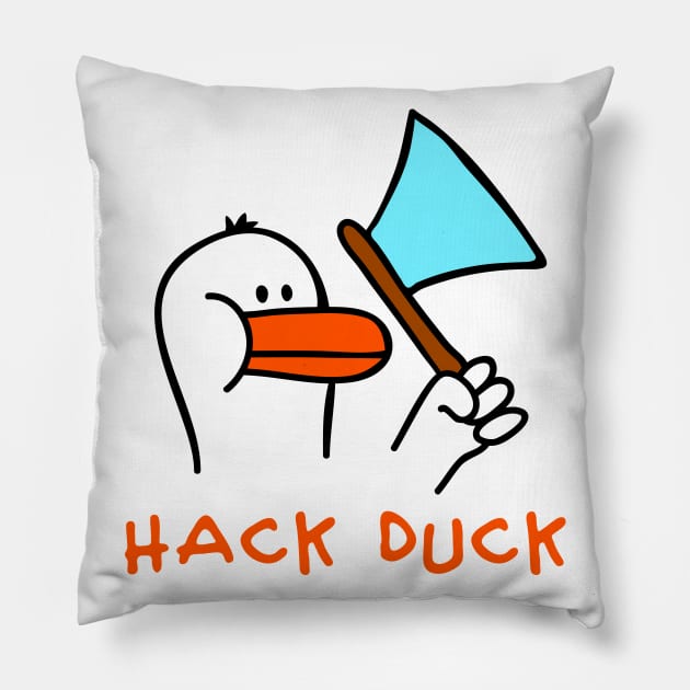 Hack Duck Pillow by schlag.art