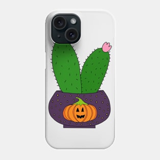 Cute Cactus Design #165: Cute Cacti In Halloween Pumpkin Pot Phone Case