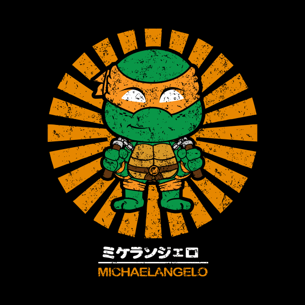 michaelangelo retro japanese by liora natalia