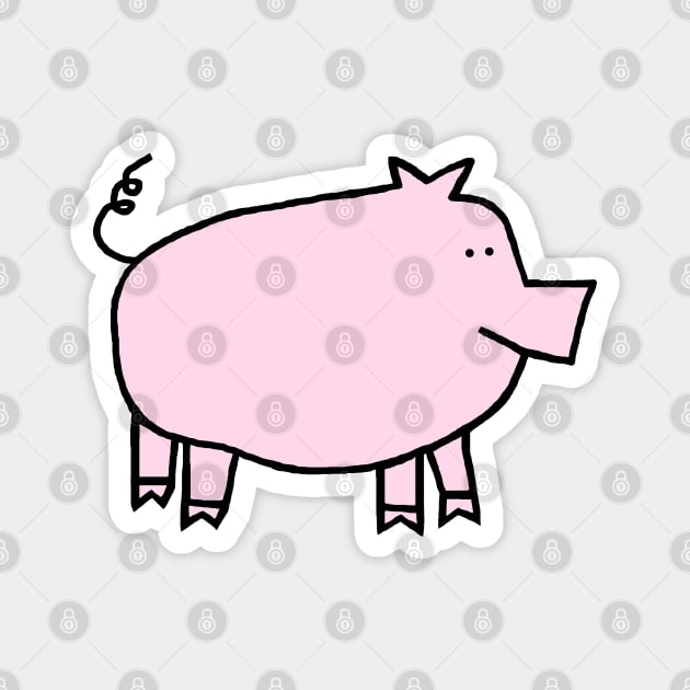 Cute Pink Pig Magnet by ellenhenryart