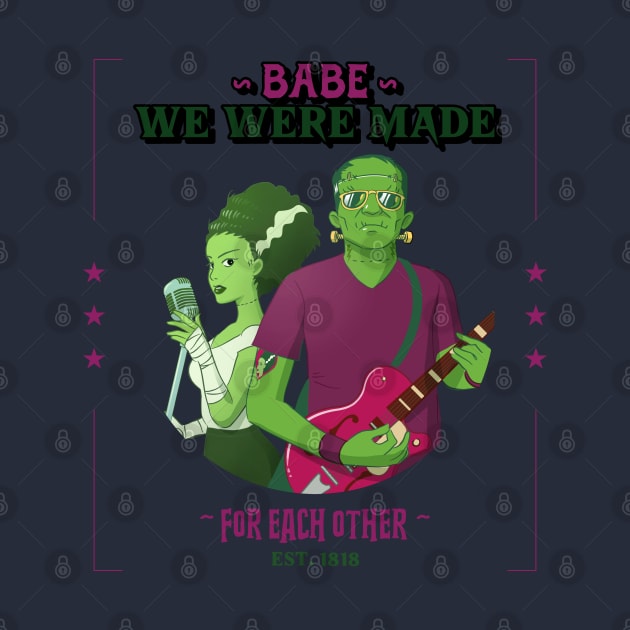 “Babe We We’re Made For Each Other” Frankenstein’s Monsters Musicians Duet by Tickle Shark Designs