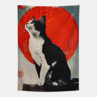 vintage japanese cat Tapestry