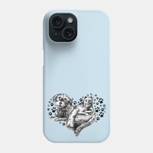 Love 'Em, Don't Leave 'Em, Cat and Dog Heart Phone Case