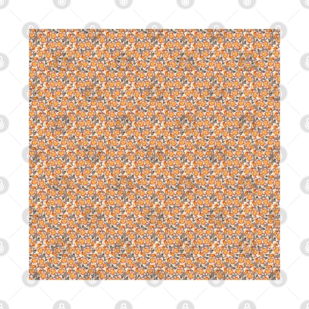 white orange daffodils on taupe by Sandra Hutter Designs