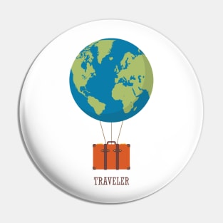 Happy Traveler Day Pin