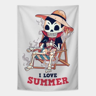 Dracula loves summer // Vampire, holidays, sunbathing Tapestry