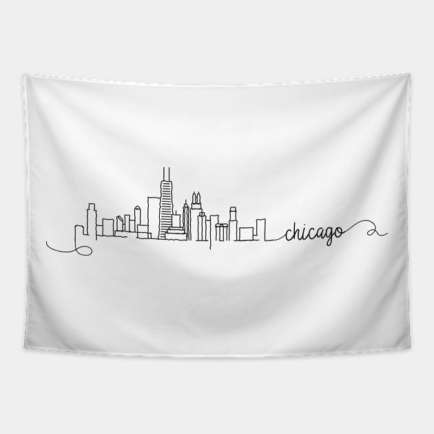 Chicago City Signature Tapestry by kursatunsal