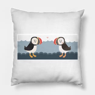 Puffins In Love Pillow