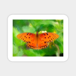 Passion Butterfly - Gulf Fritillary - Painterly Magnet