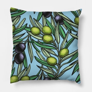 Olives - Mediterranean pattern Pillow