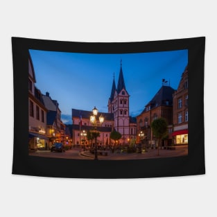 Old town, dusk, Boppard, Middle Rhine, Rhine, evening Tapestry