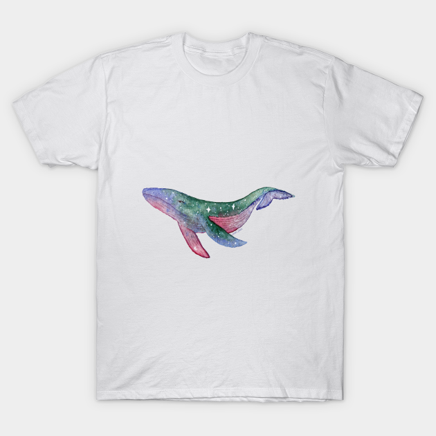 Mint and raspberry galaxy whale - Whale - T-Shirt