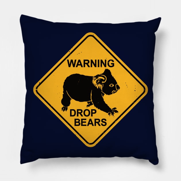 Drop Bears Funny Koalas Koala Bear T-Shirt Pillow by IncognitoMode