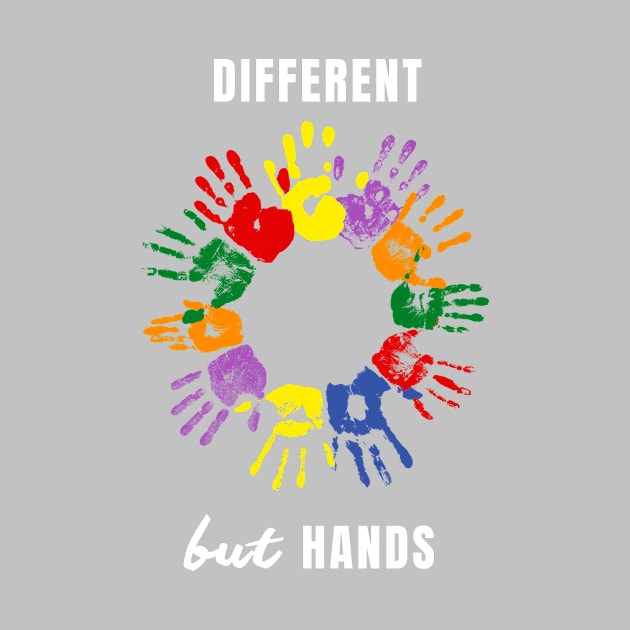 hand prints in Pride colors - diversity & inclusion, for darker background by Artpassion
