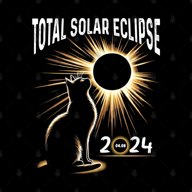 Solar Eclipse 2024 Shirt Total Eclipse April 8th 2024 Cat by Peter smith