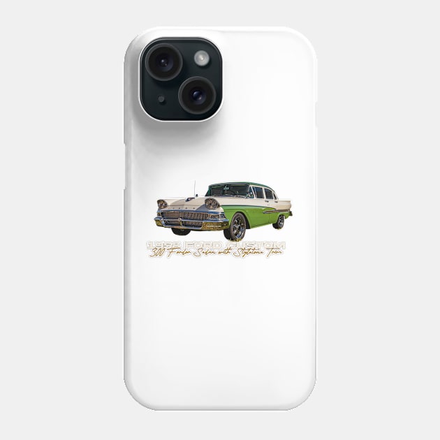 1958 Ford Custom 300 Fordor Sedan with Styletone Trim Phone Case by Gestalt Imagery