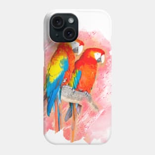 Parrot Bird Animal Wildlife Forest Jungle Nature Watercolor Phone Case