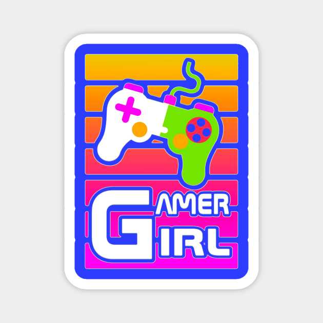 Colorful Gamer Girl Magnet by AlondraHanley