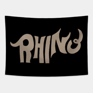 Rhino text brown Tapestry