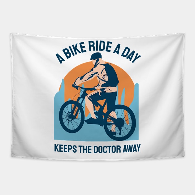 A Bike Ride A Day Tapestry by Saldi