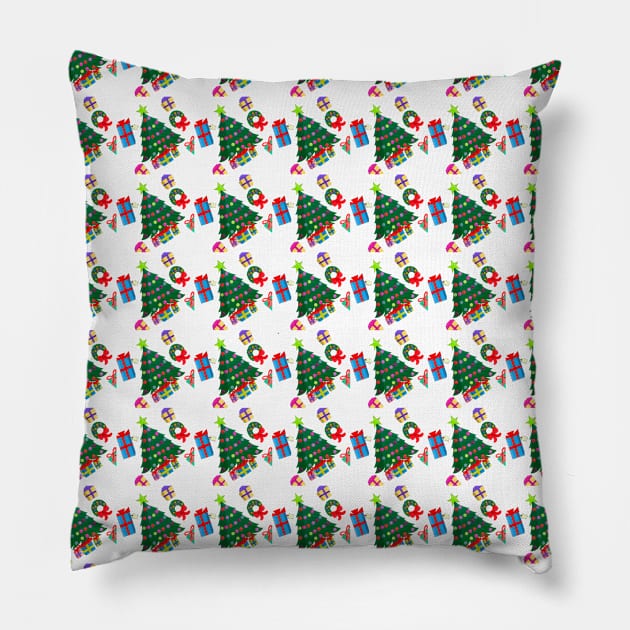 Christmas Holiday Night Gifts Pattern Pillow by DiegoCarvalho