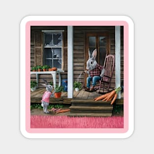 Rabbit living on the farm Magnet