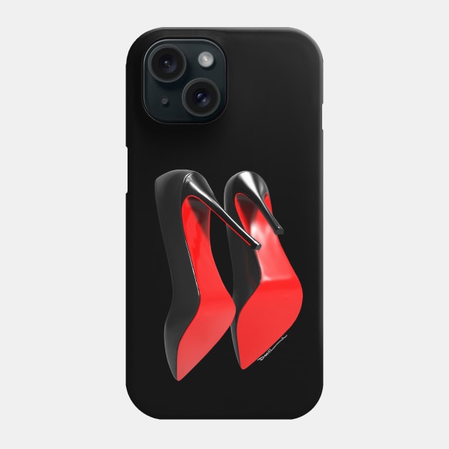 womens Red and black high heel shoes Phone Case by Donperion