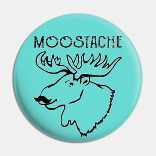 Moose-stache Funny Moose Mustache Artwork Gifts Pin