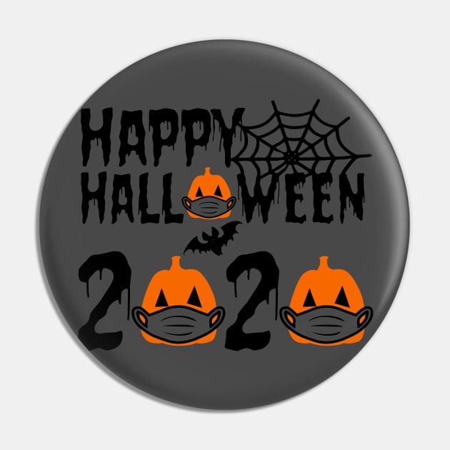 Happy Halloween 2020 pumpkin in mask quarantine Pin by Just Me Store