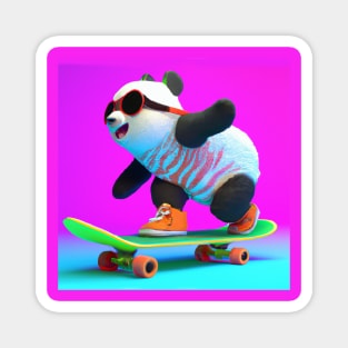Skateboarding Panda - Violet edition Magnet