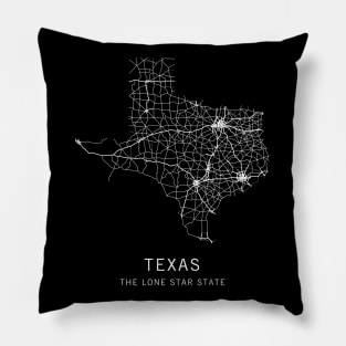 Texas State Road Map Pillow