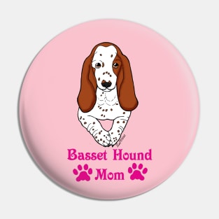 Basset Hound Mom Pin