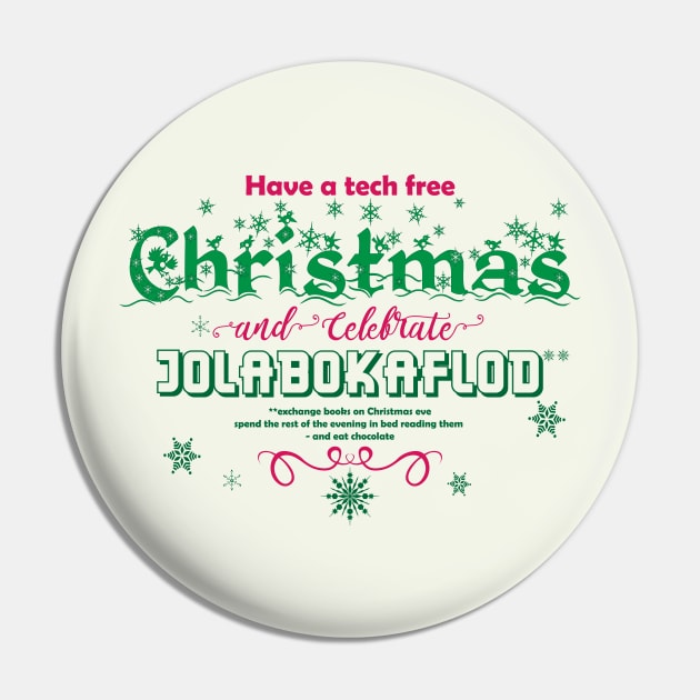 Celebrate Jolabokaflod Pin by bluehair