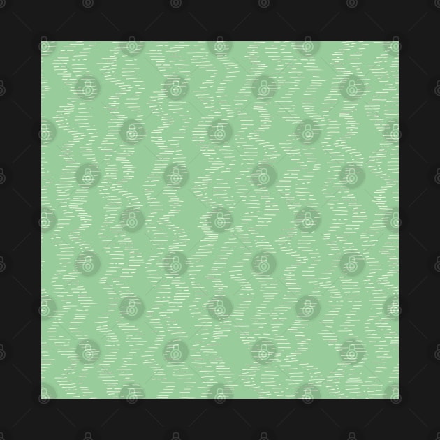 Spearmint green and white zig zag organic path by FrancesPoff