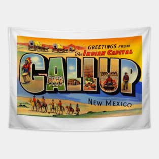 Greetings from Gallup, New Mexico - Vintage Large Letter Postcard Tapestry