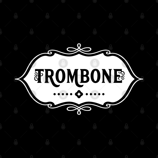 Trombone White Emblem by Barthol Graphics