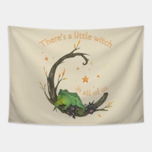 A Little Witch In All of Us Frog Tapestry