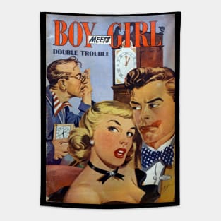 Romance Comic Book Cover - Boy Meets Girl Tapestry