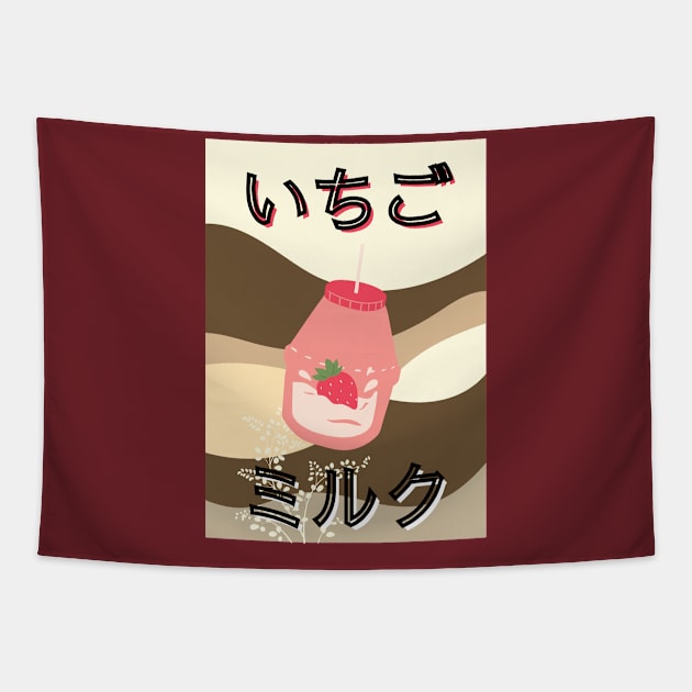 Japanese Strawberry Milk Anime Tapestry by cheriecho