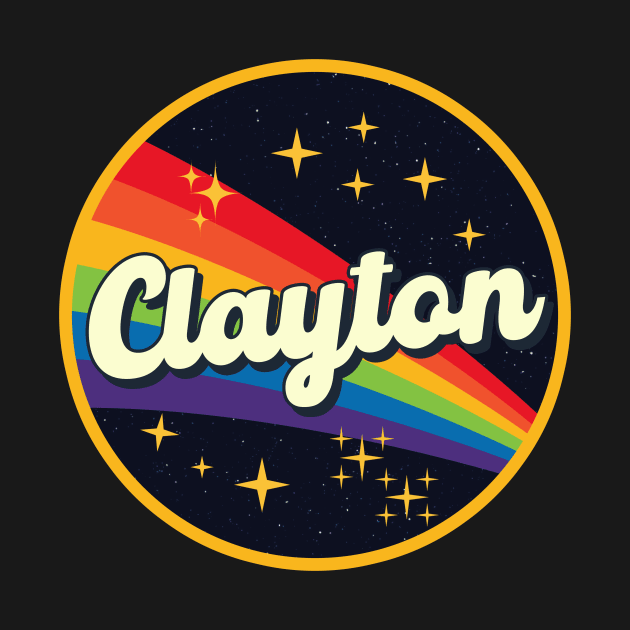 Clayton // Rainbow In Space Vintage Style by LMW Art