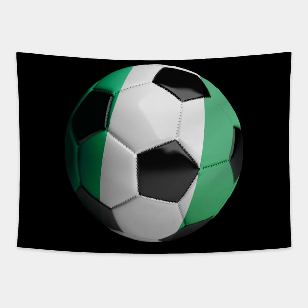 Nigeria Soccer Ball Tapestry by reapolo