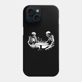 skeletons play chess Phone Case