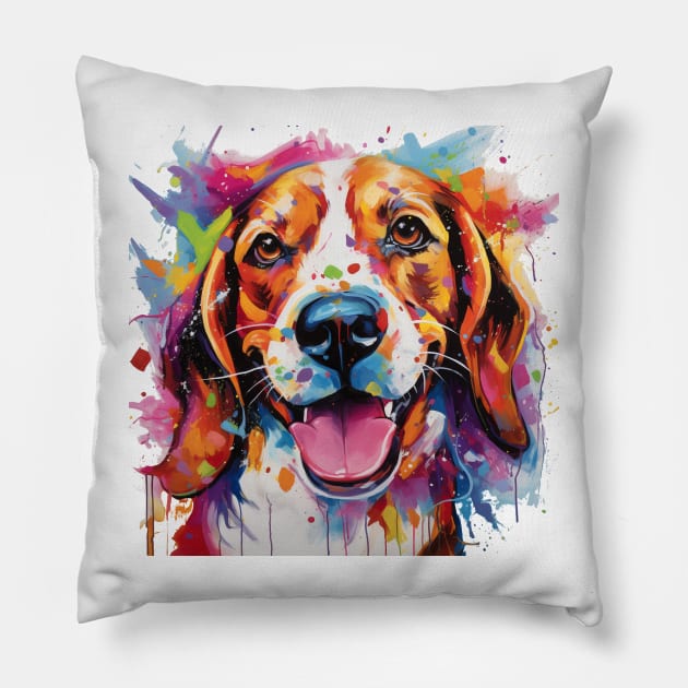 Beagle Art Pillow by CunninghamWatercolors