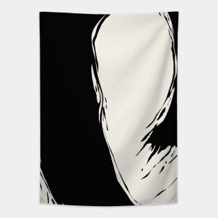 Abstract Black and white Brushstroke Tapestry