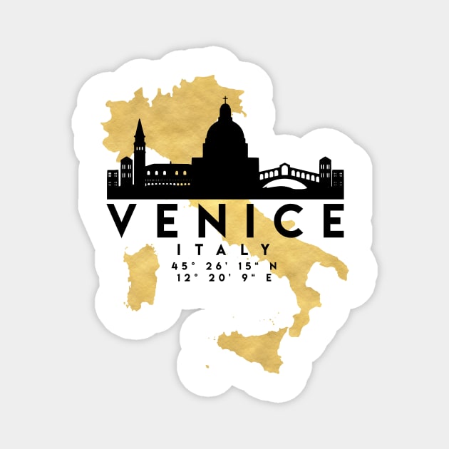 Venice Italy Skyline Map Art Magnet by deificusArt