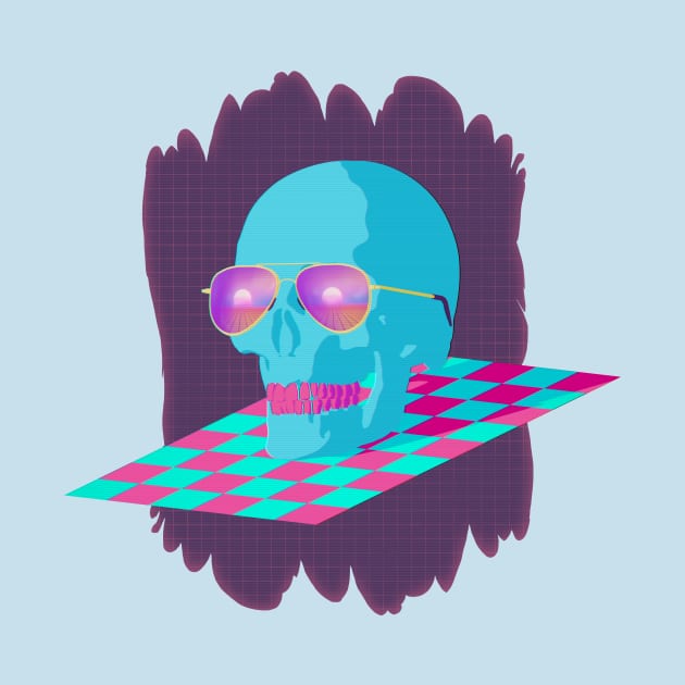 Vaporwave Skull by AxiomDesign