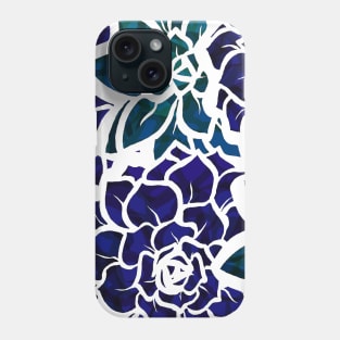 Succulent Mash-up - Purple and Teal Hues - Digitally Illustrated Abstract Flower Pattern for Home Decor, Clothing Fabric, Curtains, Bedding, Pillows, Upholstery, Phone Cases and Stationary Phone Case