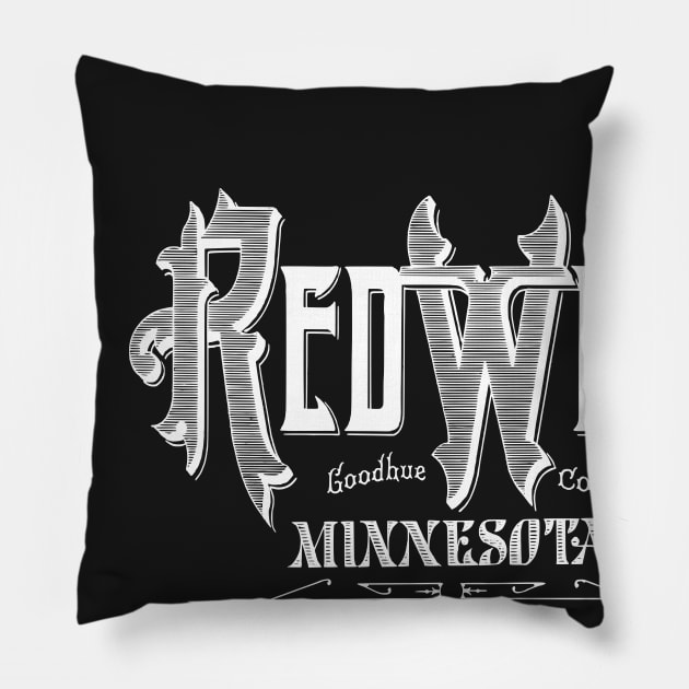 Vintage Red Wing, MN Pillow by DonDota