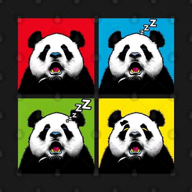 Pop Snoring Panda - Funny Panda Art by PawPopArt