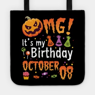 Happy To Me You Grandpa Nana Dad Mommy Son Daughter OMG It's My Birthday On October 08 Tote